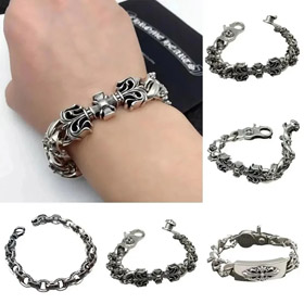 Chrome Hearts Fashion Comfort Retro Trend Bracelet Silver-2739  